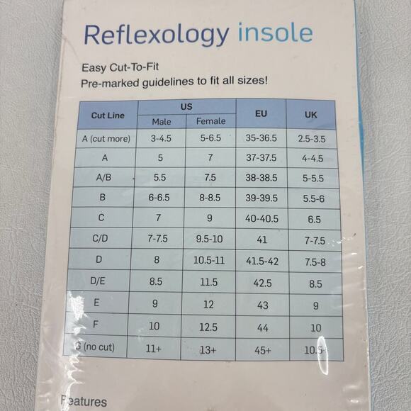 Reflexology Insole Acupoints Magnets Easy Trim to Fit Size Men or Women 1 pair - Picture 3 of 10